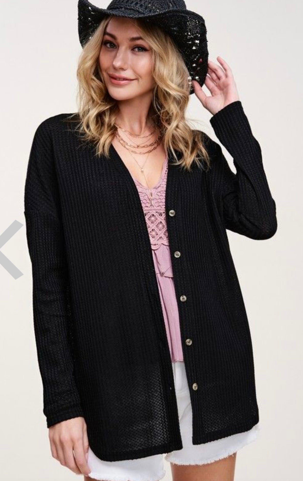 Waffle Knit Cardigan