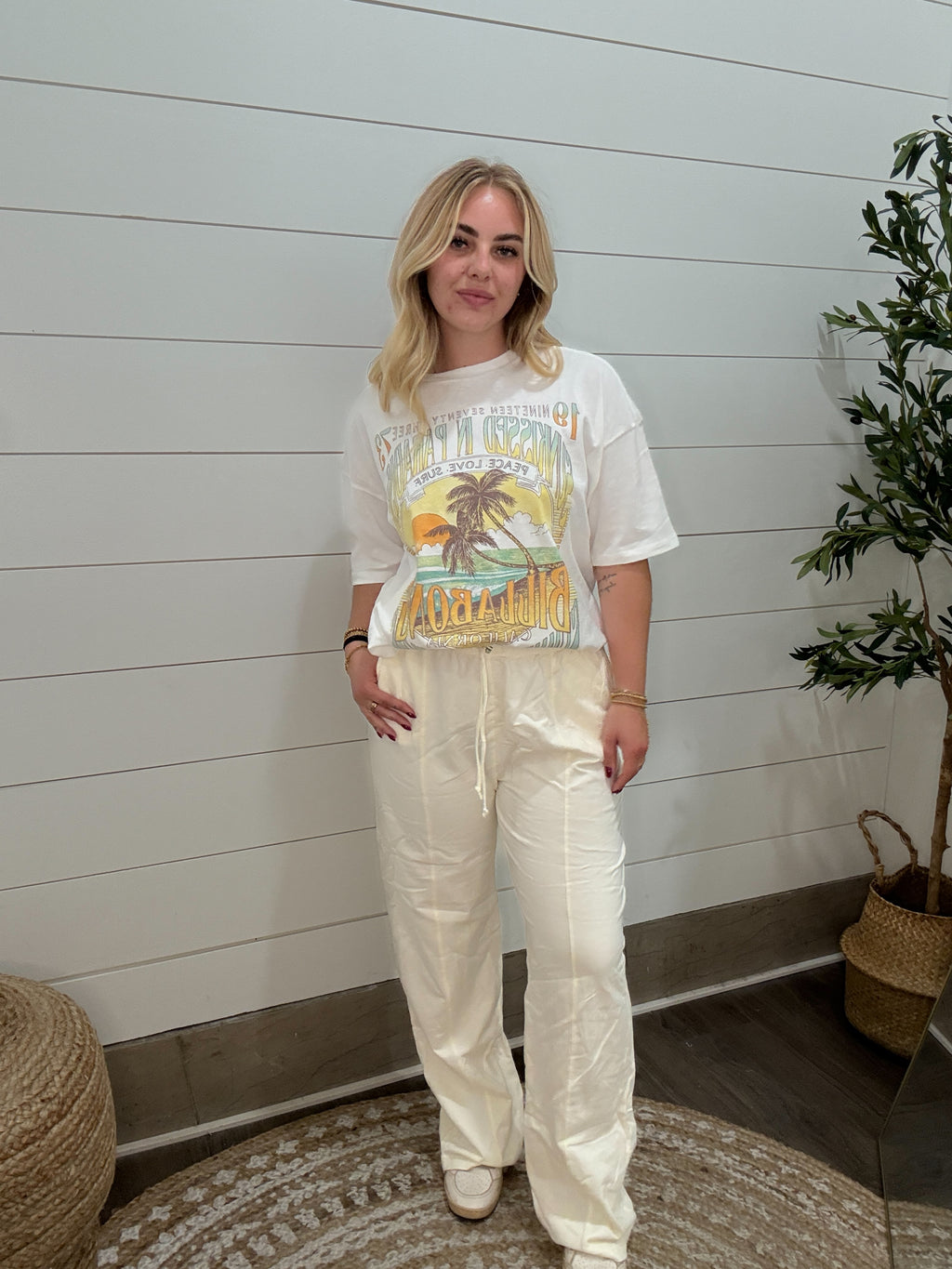 High-Waist Drawstring Pants