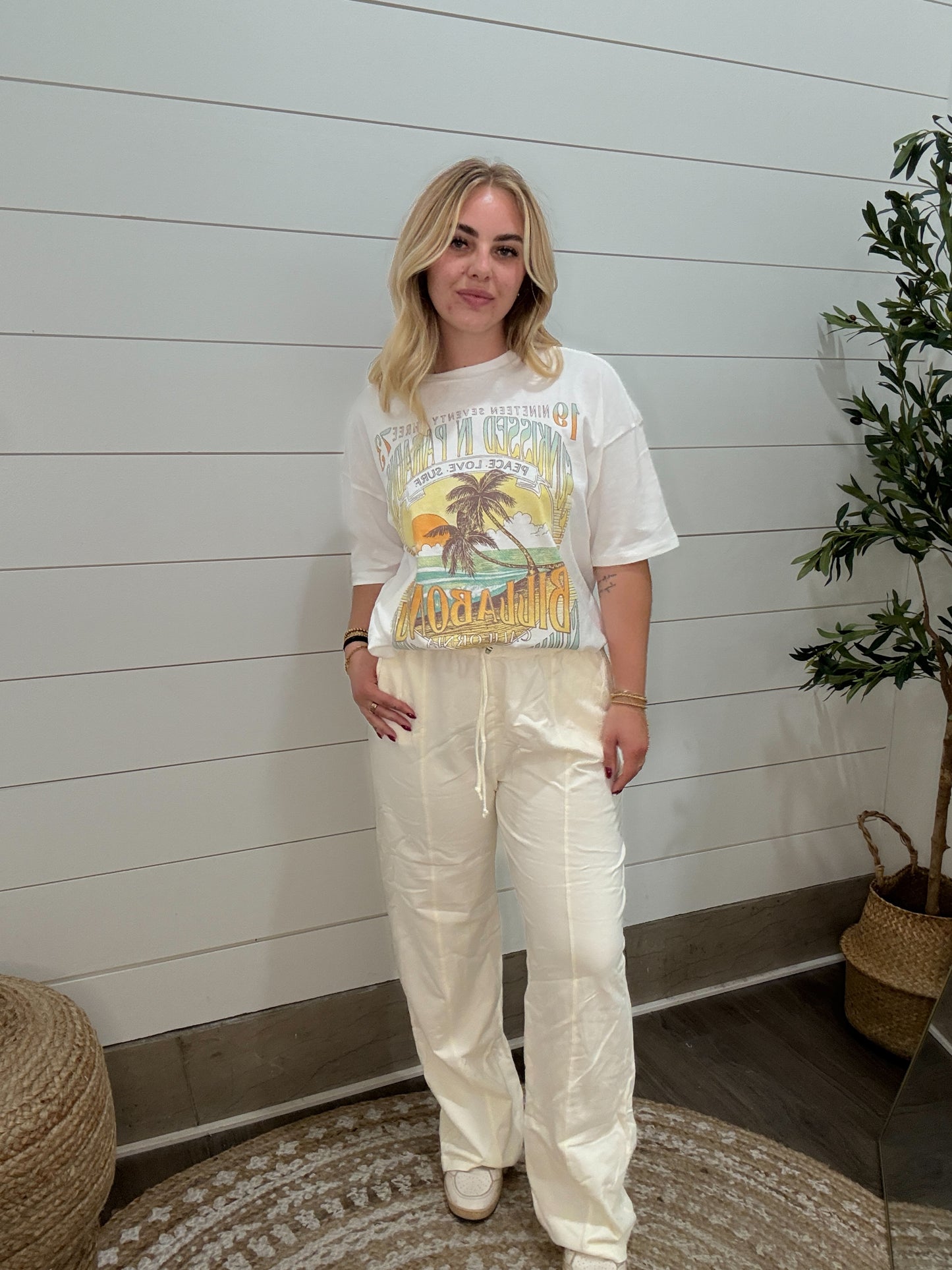 High-Waist Drawstring Pants