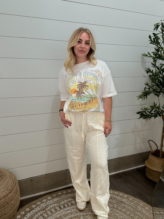 High-Waist Drawstring Pants