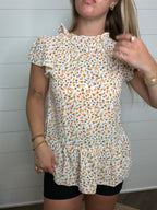 Floral Mock Neck