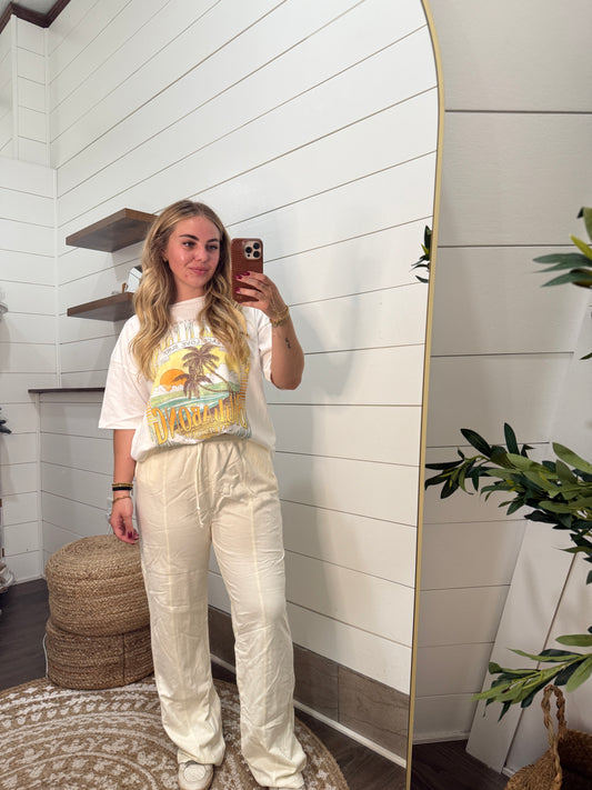 High-Waist Drawstring Pants