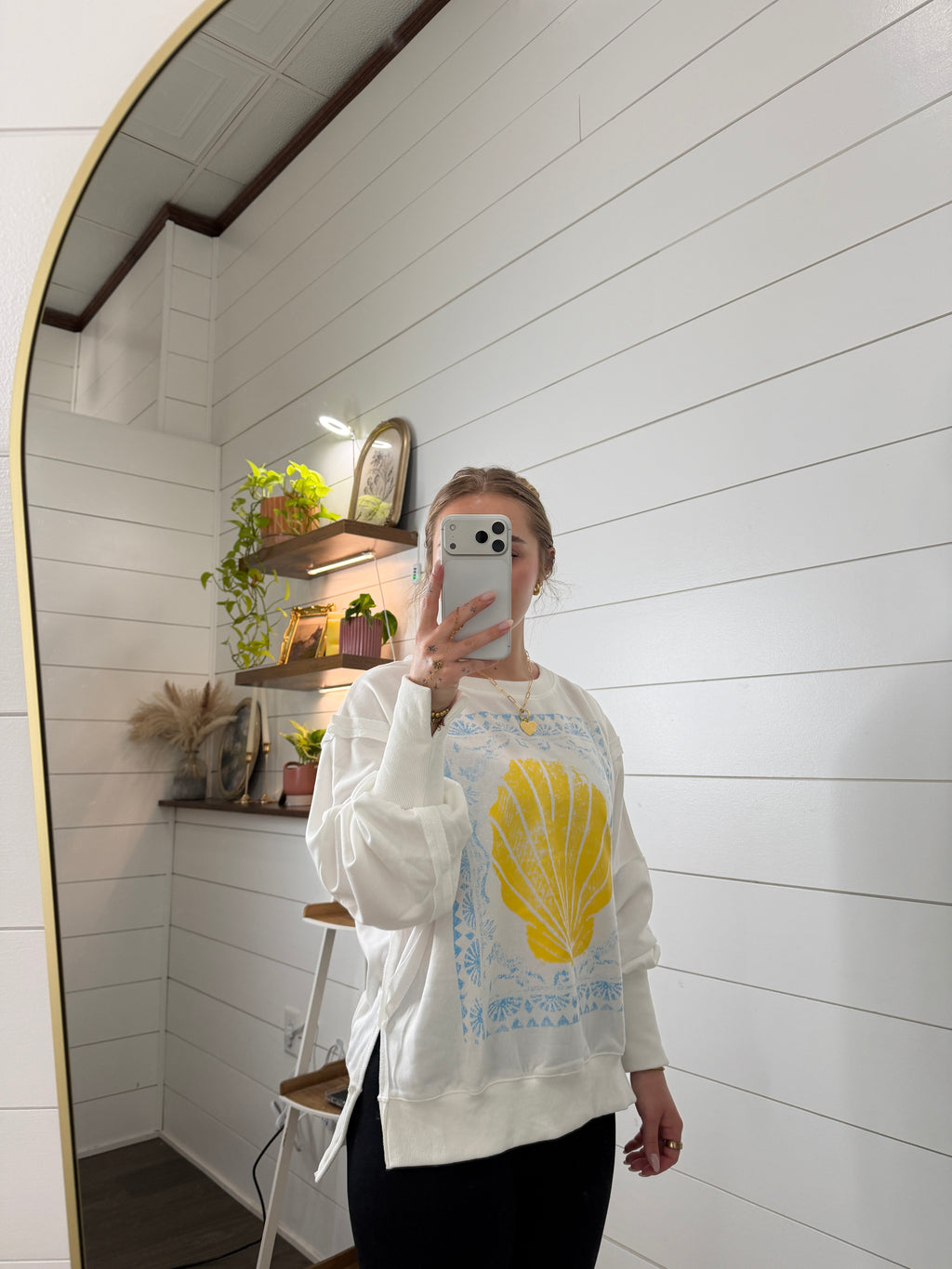 Exposed Seam Shell Crewneck