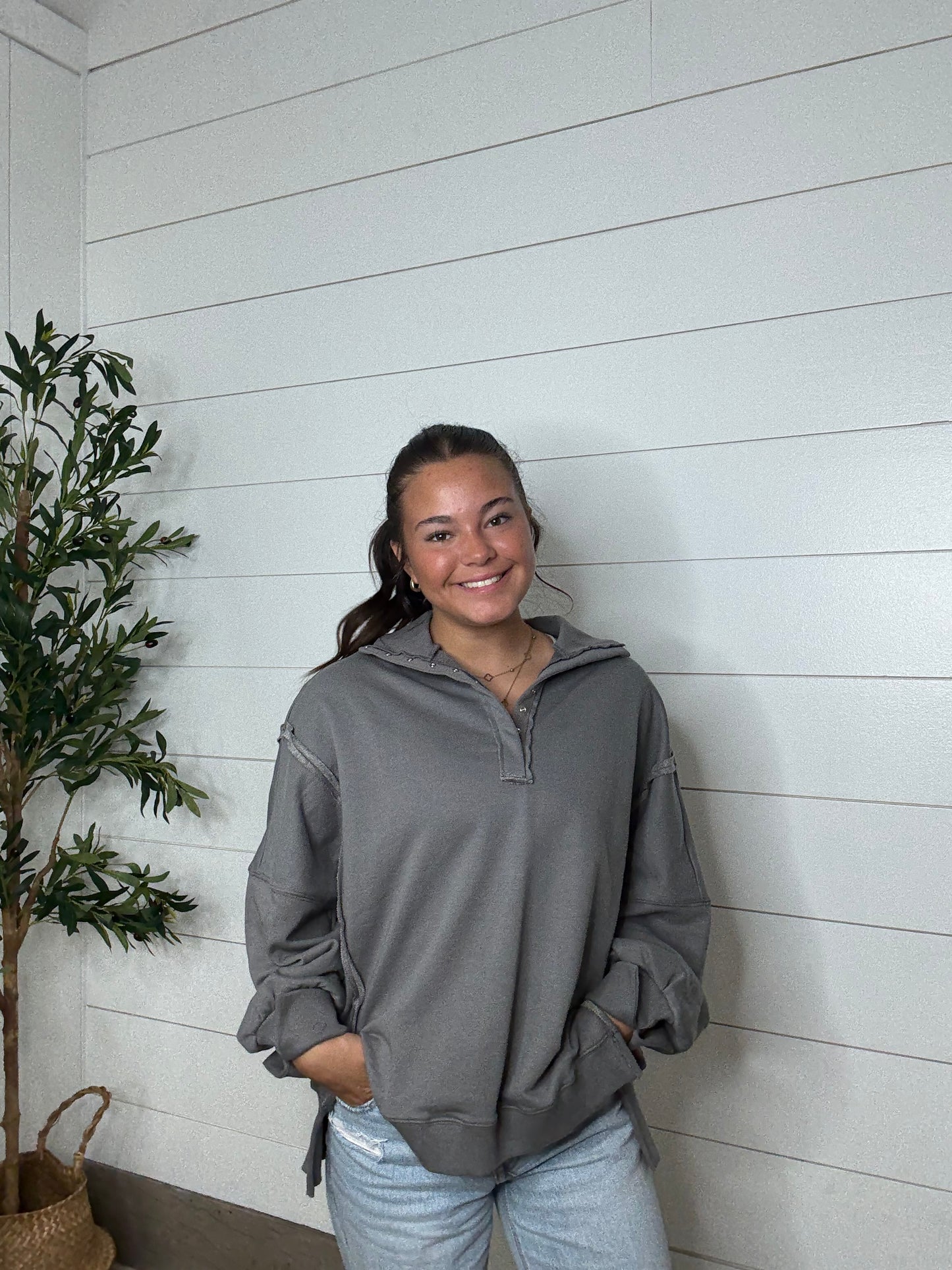 Half Button Sweatshirt