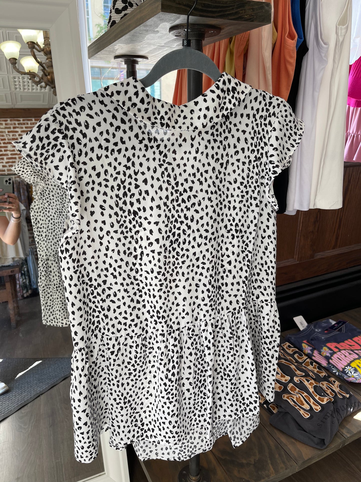 Leopard Flutter Blouse
