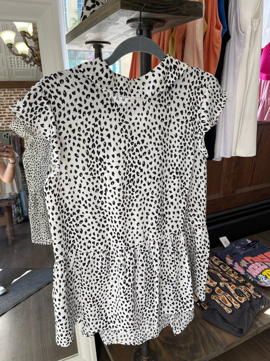 Leopard Flutter Blouse