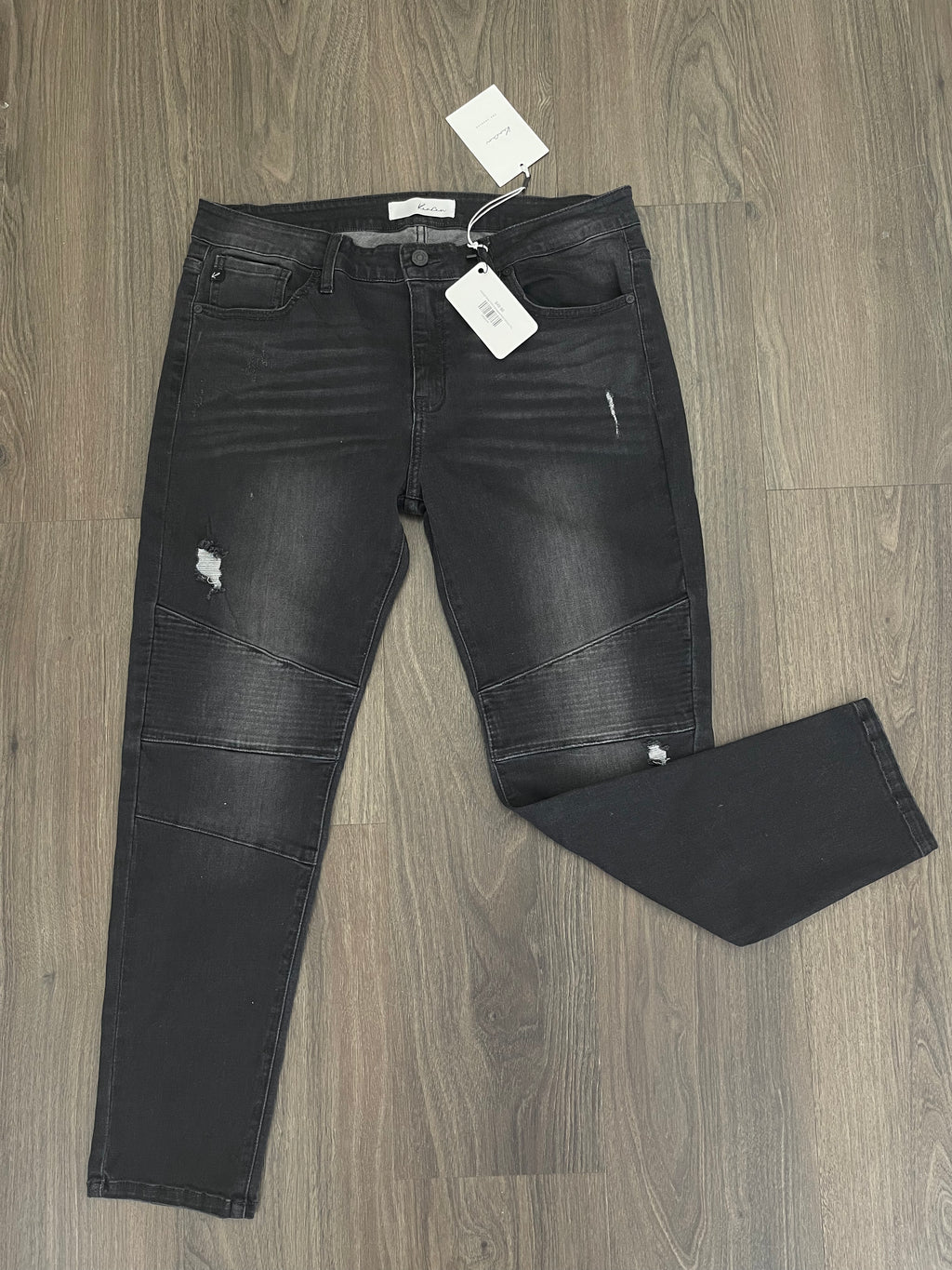KanCan Black Mild Distressed Moto Skinny