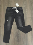 KanCan Black Mild Distressed Moto Skinny
