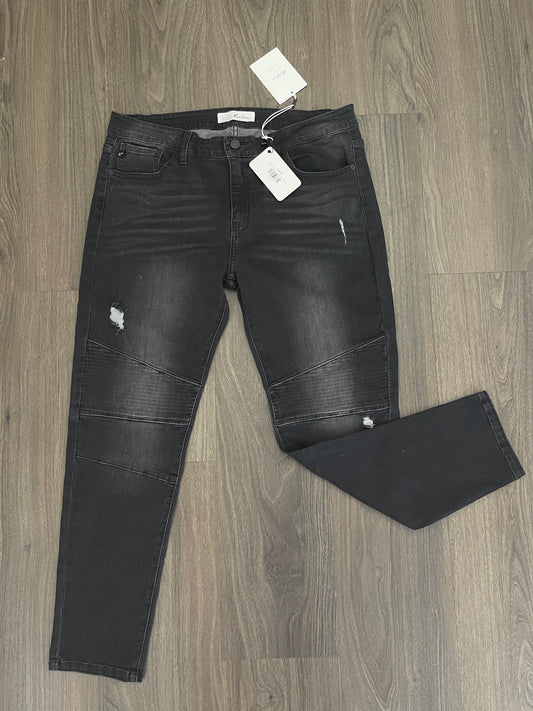 KanCan Black Mild Distressed Moto Skinny