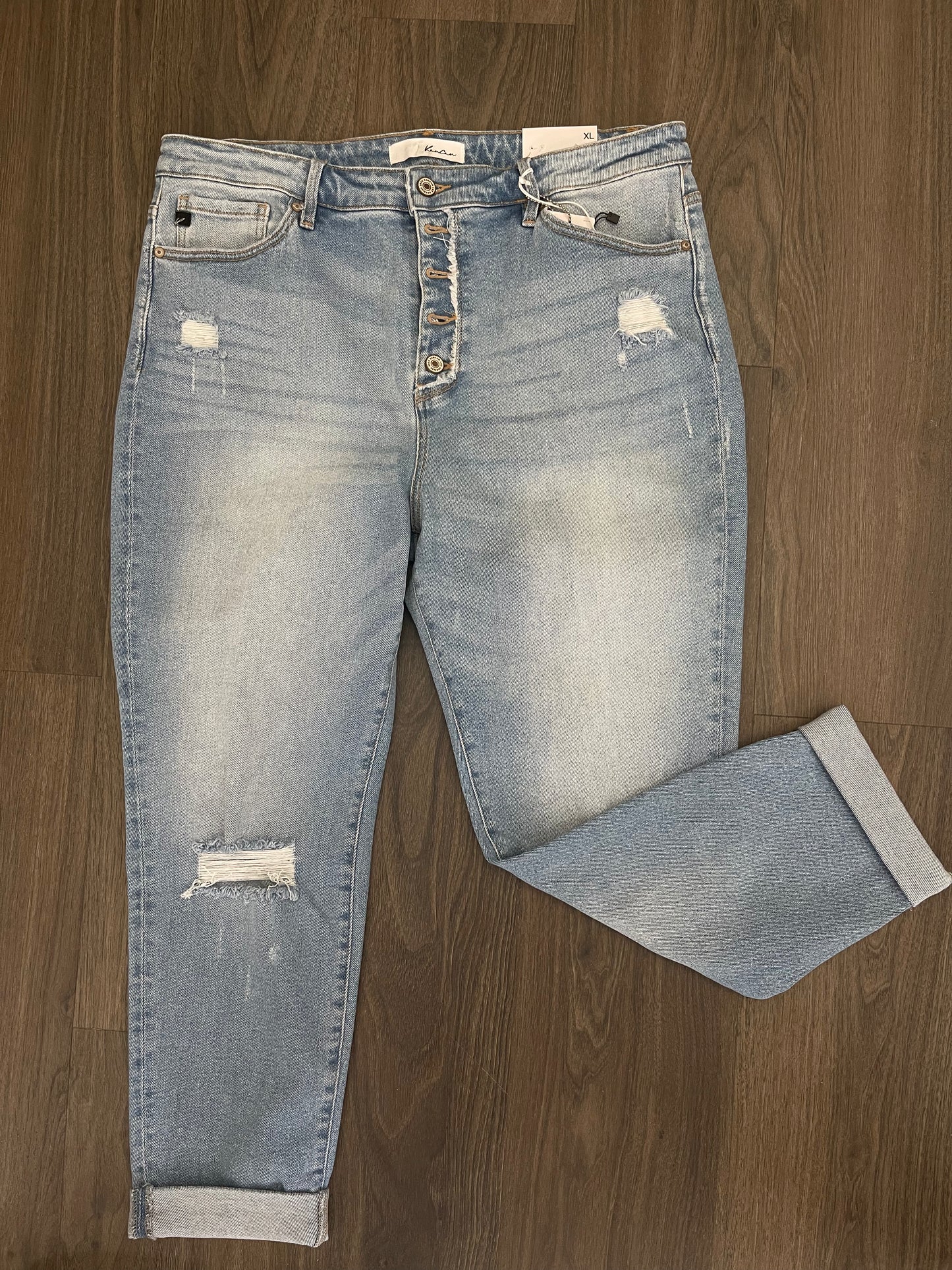 KanCan High Rise Cuffed Mom Jean