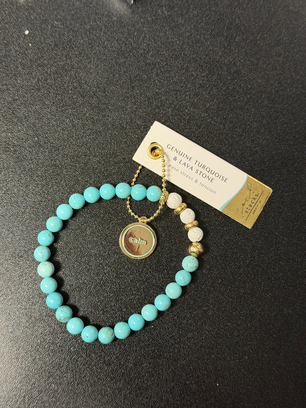 Soul Stacks Genuine Turquoise & Lava Stone Bracelet