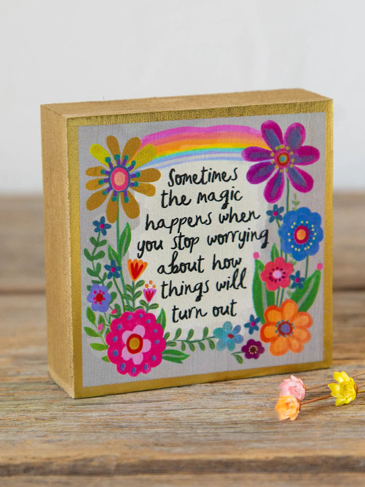 Natural Life - Tiny Block Keepsake "Magic Happens"