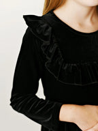 GIRLS Velvet Ruffle Dress