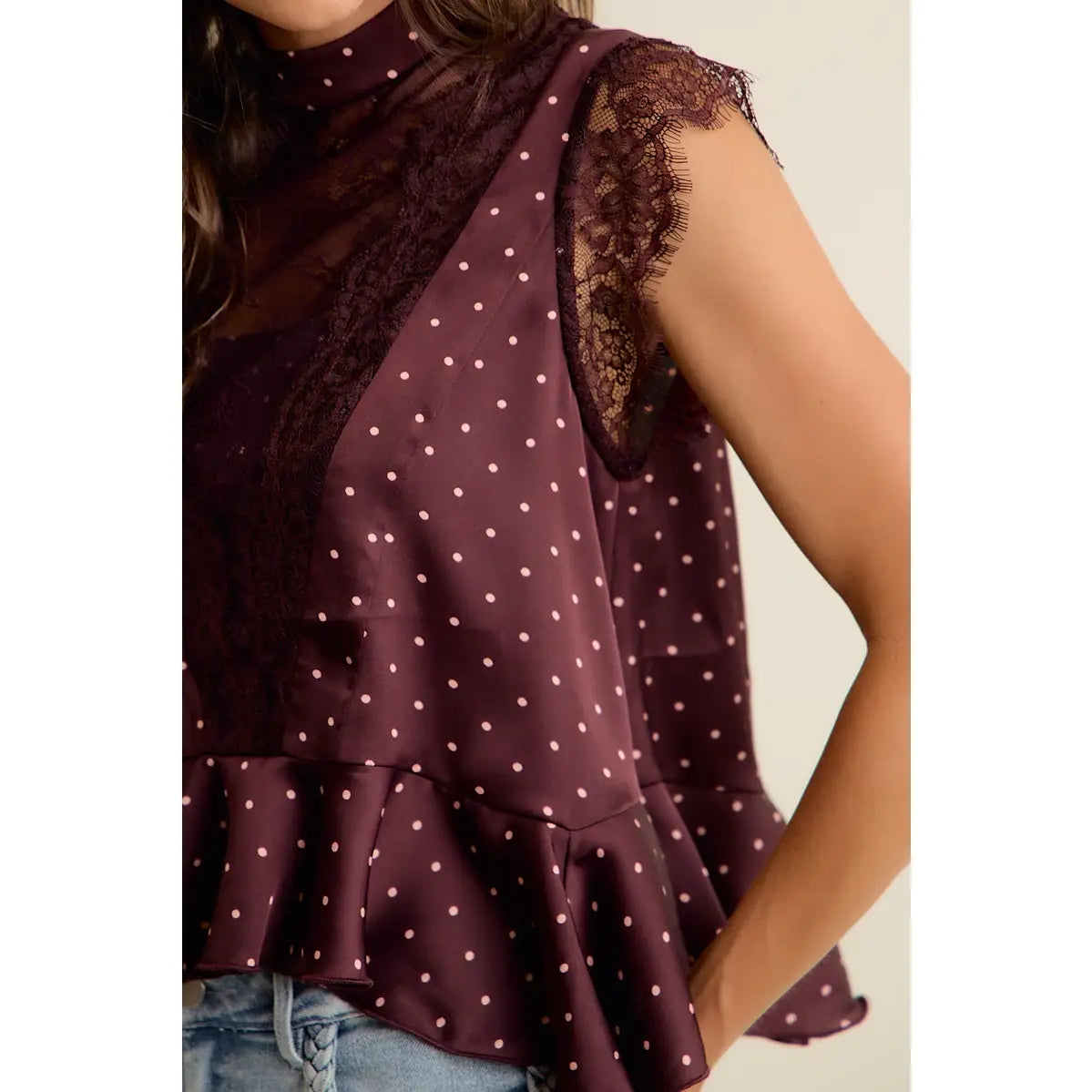 Polka Dot Lace Tank