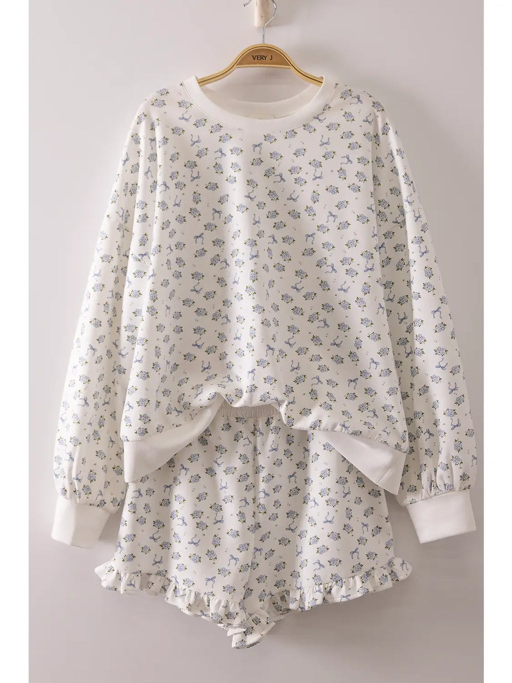 Floral Print Crewneck & Shorts Set