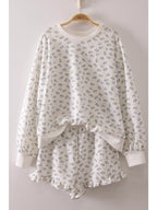 Floral Print Crewneck & Shorts Set