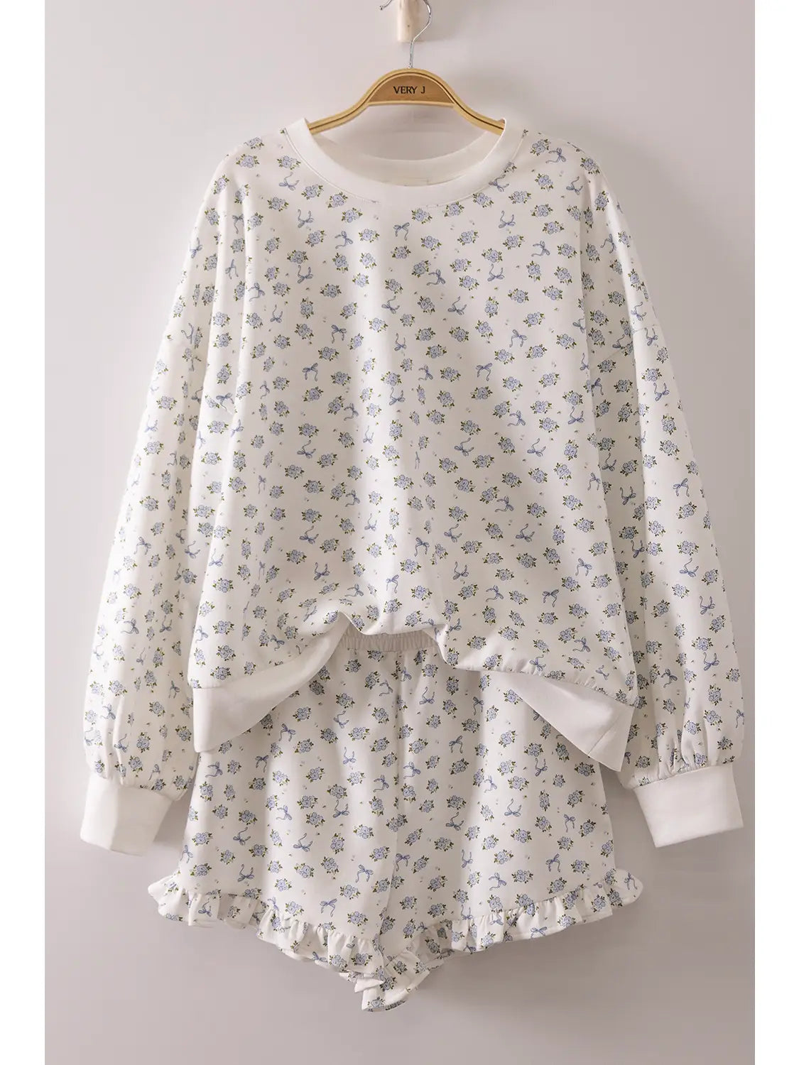 Floral Print Crewneck & Shorts Set