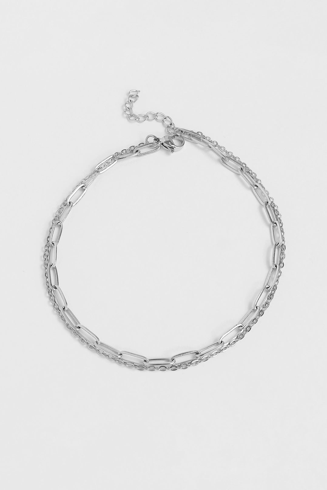 Silver Double Chain Anklet