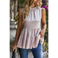 Sleeveless Ruffle Trim Top