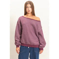 Striped Off the Shoulder Sweatshirt