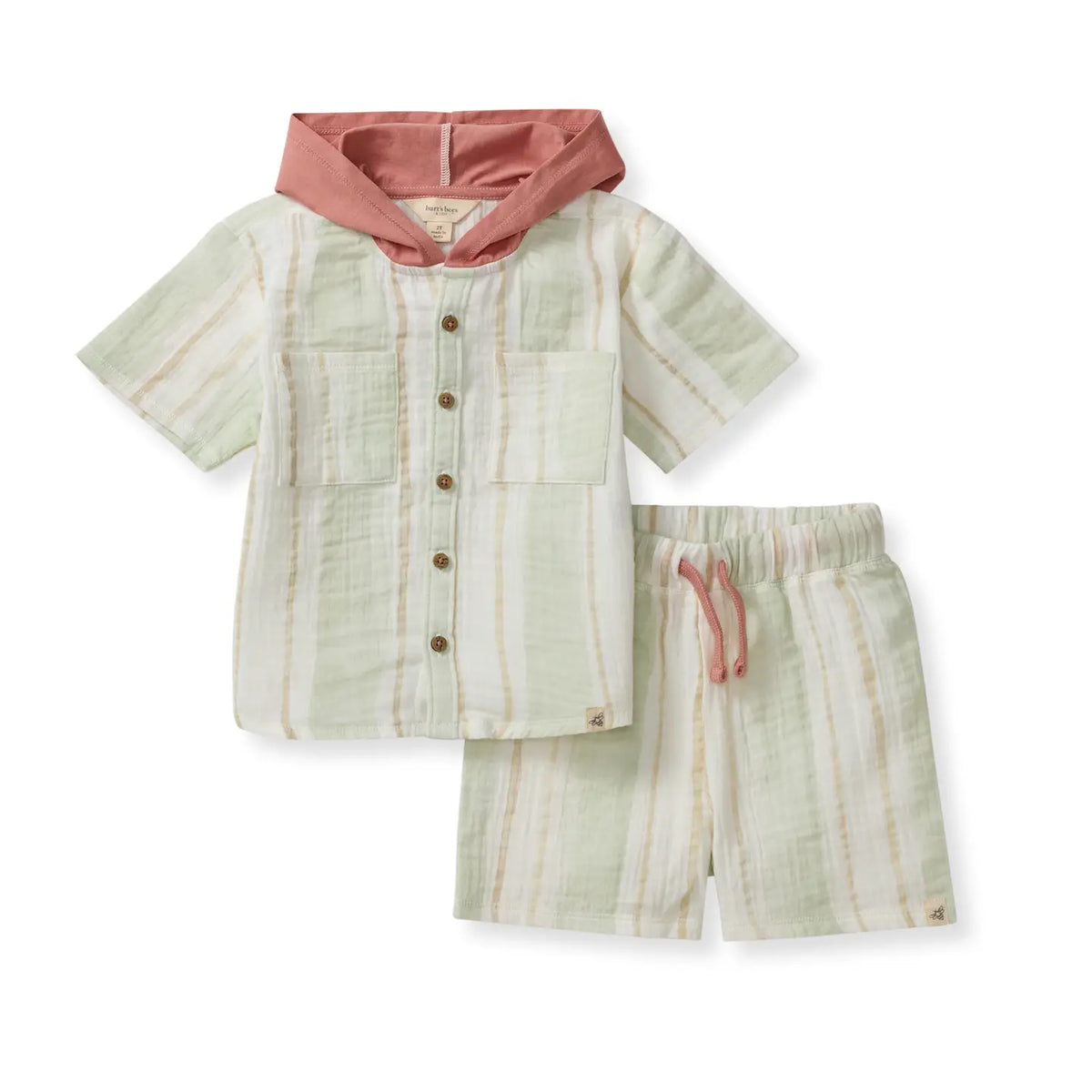 Pacific Stripe Hooded Shirt & Short Set