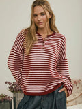 Henley Striped Sweater