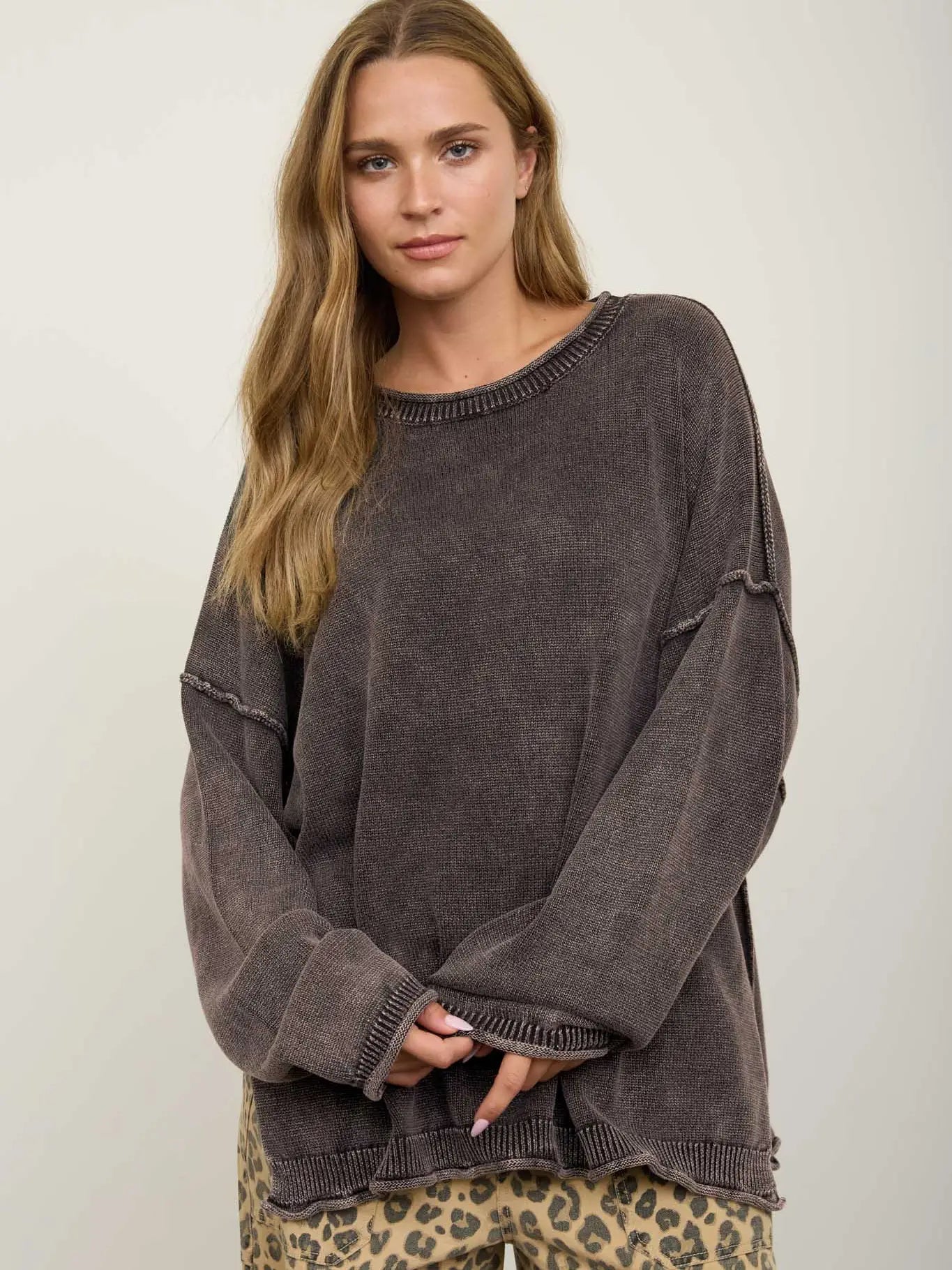 Washed Crewneck Sweater