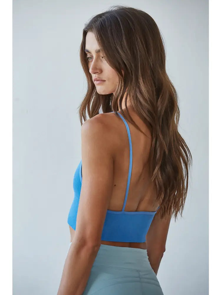 Seamless Ribbed Spaghetti Strap Brami