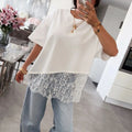 Lace Split Hem Tee