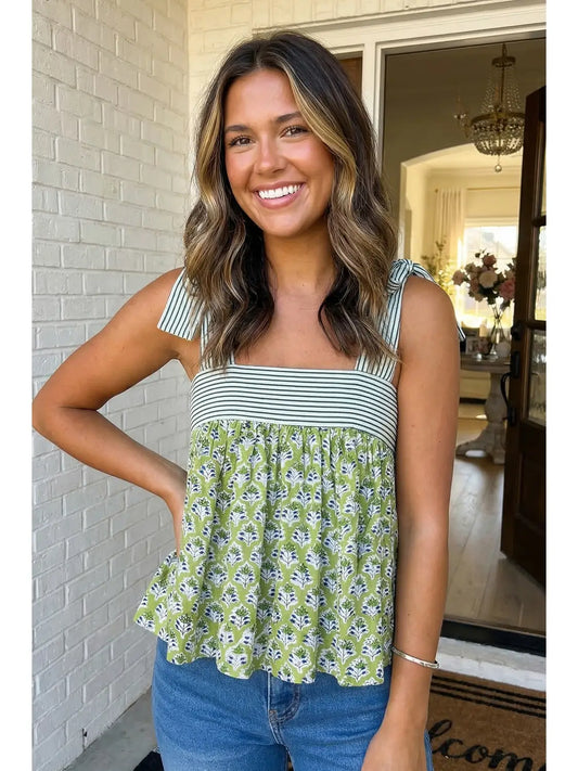 Floral Tie Strap Tank