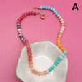 Natural Stone Semi-Precious Glass Mixed Necklace