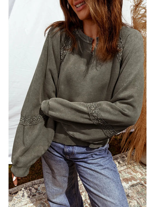 Patchwork Mineral Wash Sweatshirt