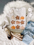 Flower & Pumpkin Graphic Sweatshirt