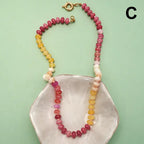 Natural Stone Semi-Precious Glass Mixed Necklace