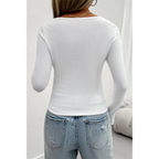 Long Sleeve Square Neck Lace Top