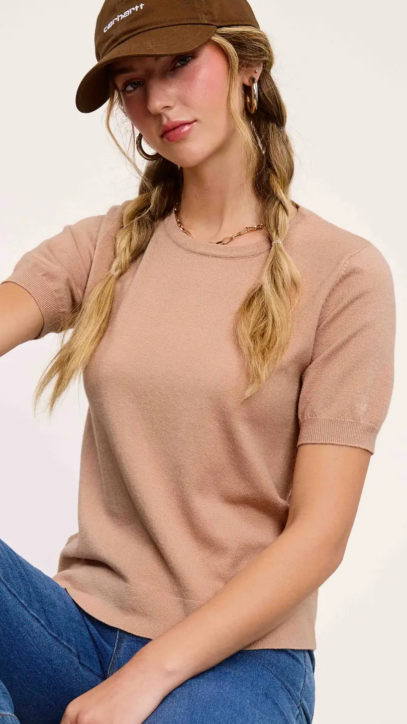 Puffy Sleeve Knit Top