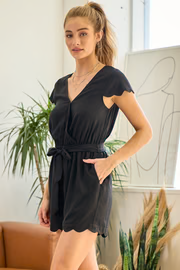 Black Scalloped romper