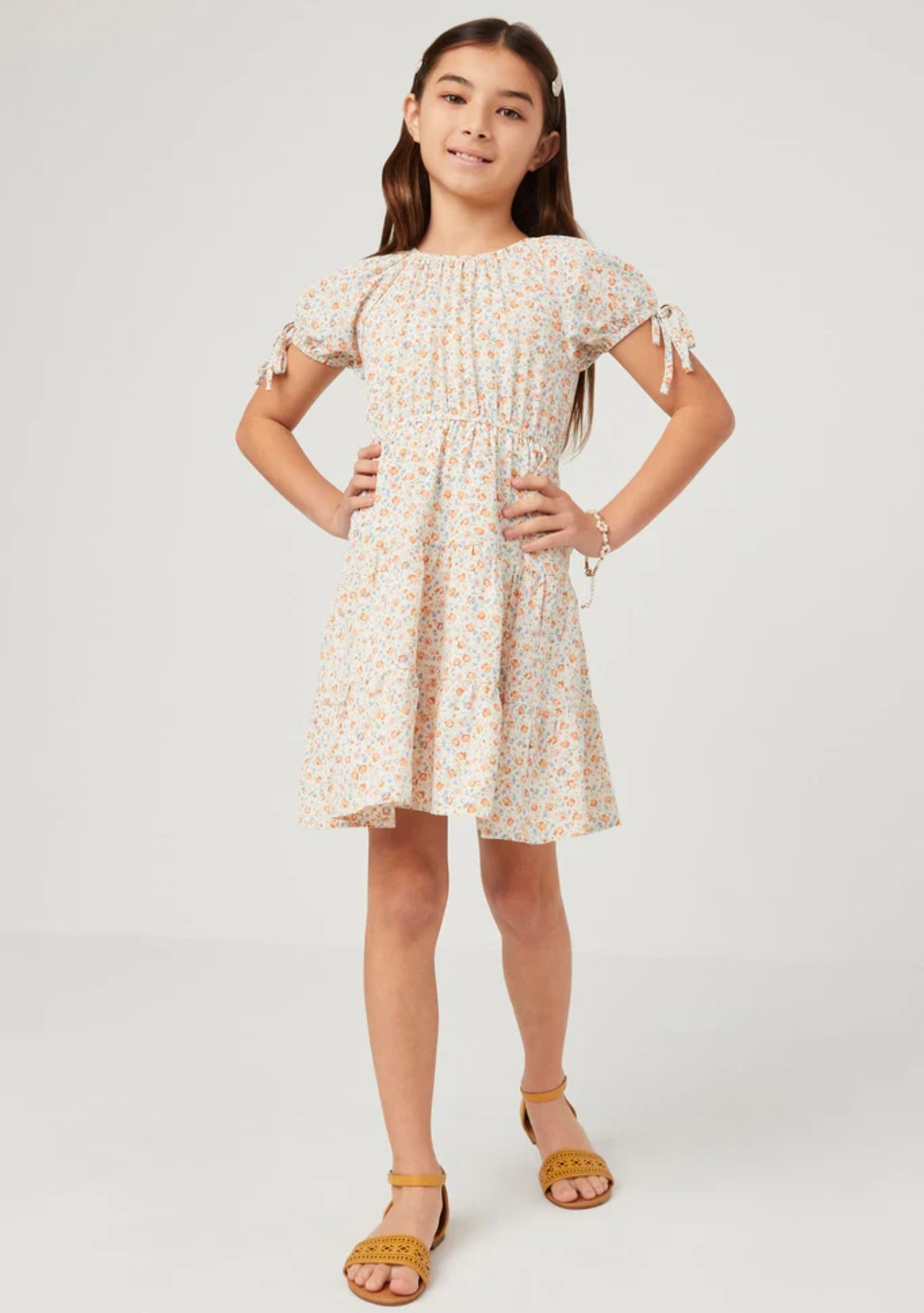GIRLS - Floral Tiered Dress