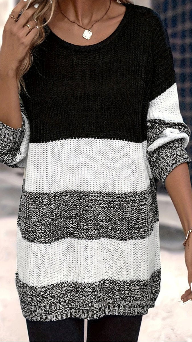 Knit Color Block Sweater Dress