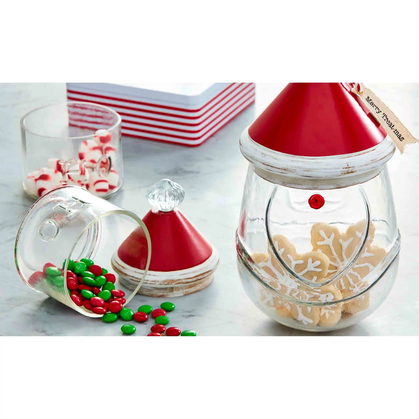 MudPie - Glass Santa Cookie Jar