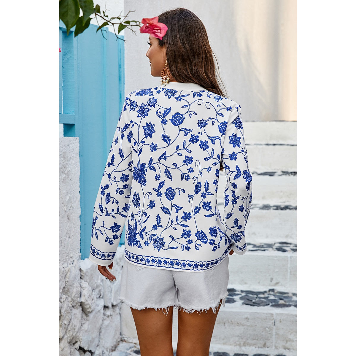 Loose Deep V Neck Blouse