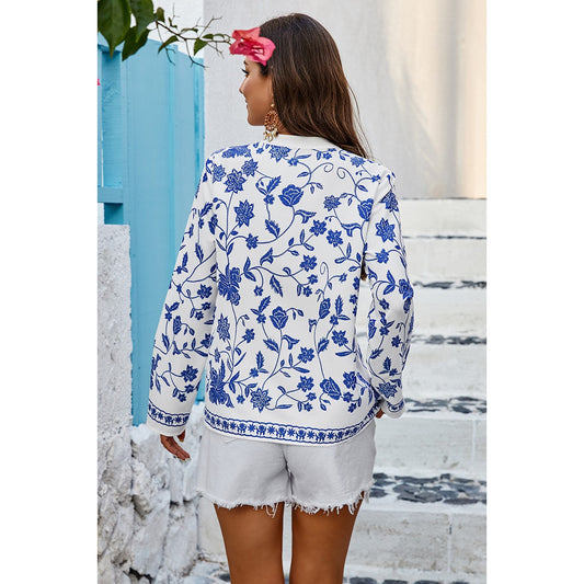 Loose Deep V Neck Blouse