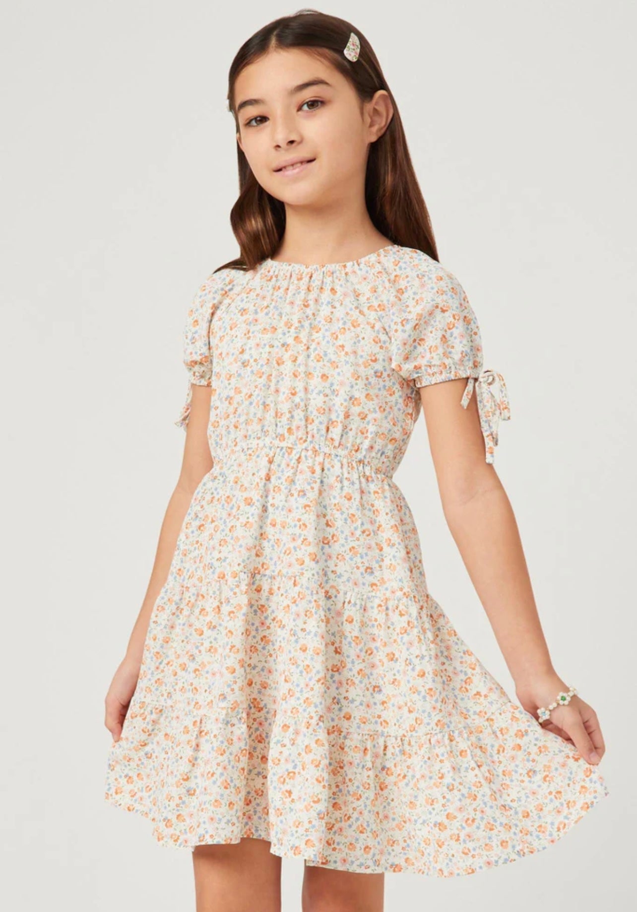 GIRLS - Floral Tiered Dress