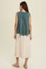 Sleeveless Ruched Neck Blouse