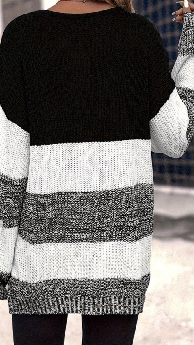 Knit Color Block Sweater Dress