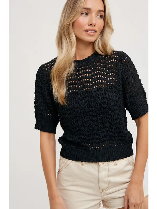 Open-Knit Crop Top