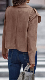 Faux Suede Cropped Jacket