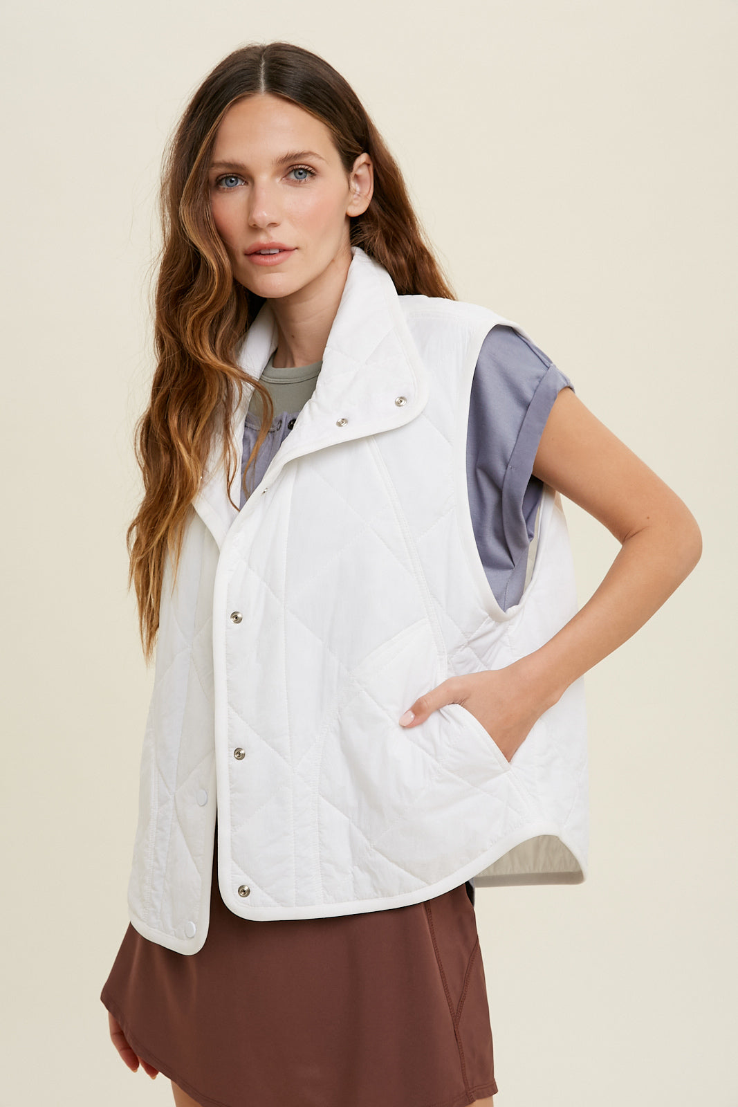 Quilted Button-Up Vest