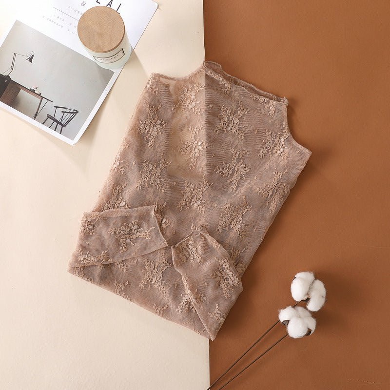 Sheer Floral Lace Layering Top
