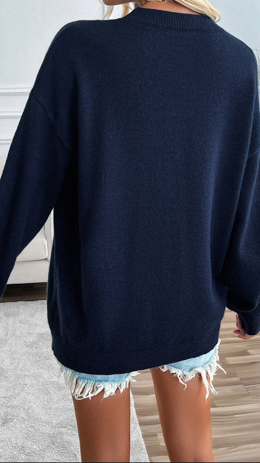Knit Oversized Flag Sweater